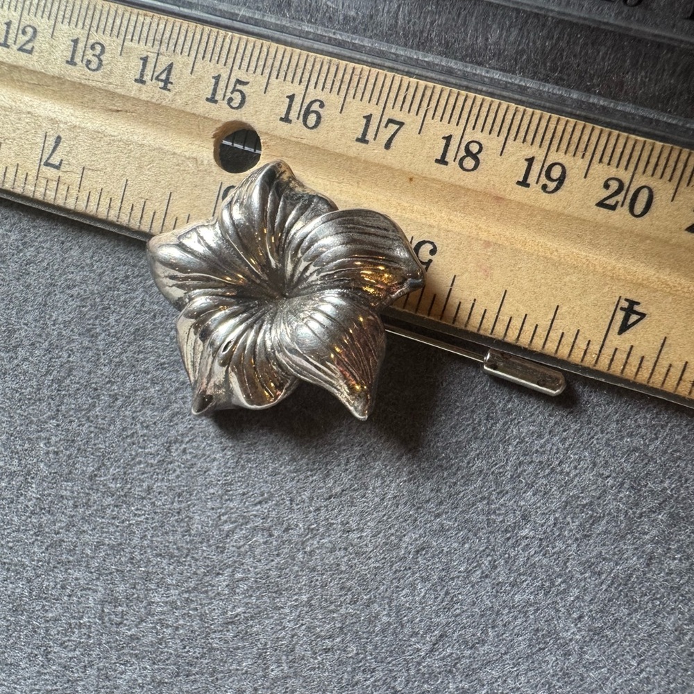Vintage Sterling Silver Floral Stick Pin 6.4g - Picture 11 of 11